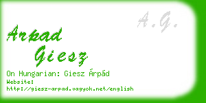 arpad giesz business card